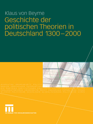 cover image of Geschichte der politischen Theorien in Deutschland 1300-2000